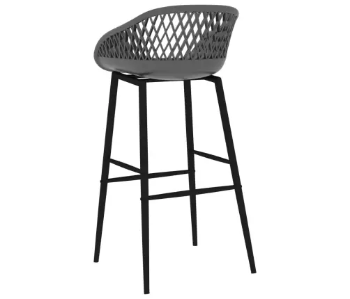 7-Osaline Baarimööbli Komplekt, Must Ja Hall