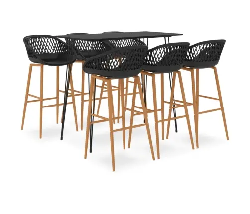 7-Daļīgs Bāra Mēbeļu Komplekts, Melns Vidaxl