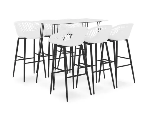 Baro Baldų Komplektas, 7 Dalių, Baltos Spalvos