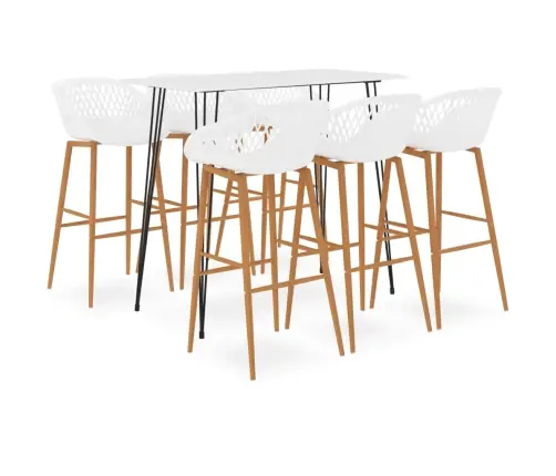 7-Daļīgs Bāra Mēbeļu Komplekts, Balts Vidaxl