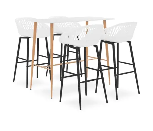 5-Daļīgs Bāra Mēbeļu Komplekts, Balts Vidaxl