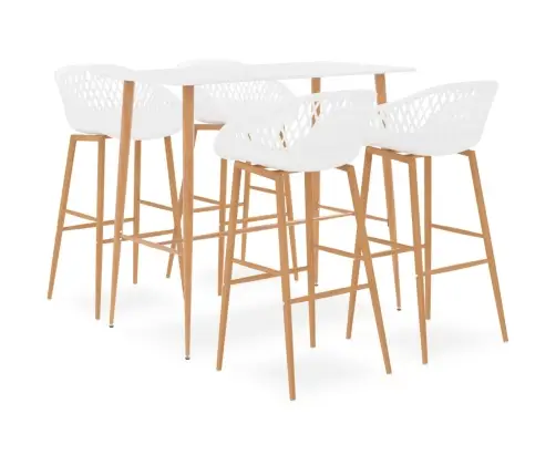 Baro Baldų Komplektas, 5 Dalių, Baltos Spalvos