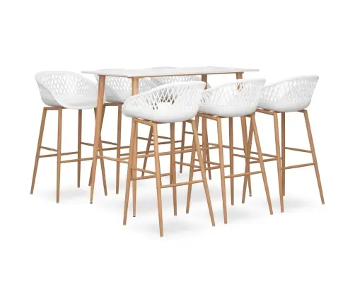 7-Daļīgs Bāra Mēbeļu Komplekts, Balts Vidaxl
