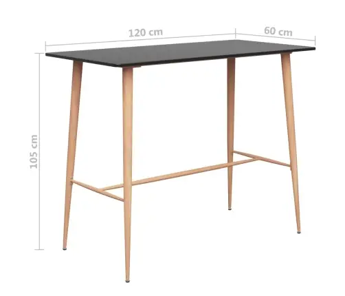 5-Osaline Baarimööbli Komplekt, Must Ja Hall