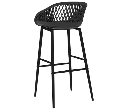 Baro Baldų Komplektas, 7 Dalių, Juodos Spalvos