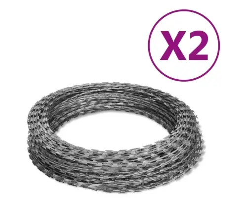 Dzeloņstieples, 2 Gab., Cinkots Tērauds, 100 M Vidaxl