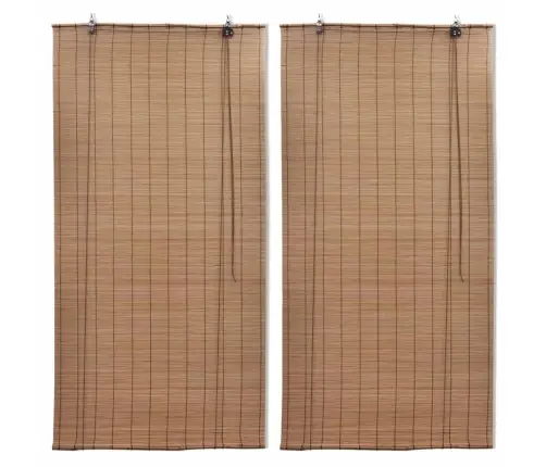 Ruļļu Žalūzijas, 2 Gab., Brūns Bambuss, 100X160 Cm Vidaxl Ruļļu Žalūzijas, 2 Gab., Brūns Bambuss, 100X160 Cm Vidaxl