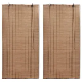 Ruļļu Žalūzijas, 2 Gab., Brūns Bambuss, 120 X 220 Cm Vidaxl Ruļļu Žalūzijas, 2 Gab., Brūns Bambuss, 120 X 220 Cm Vidaxl
