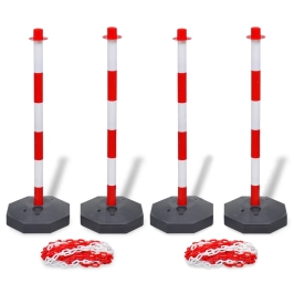 4 Stabiņu Komplekts Ar 2 Plastmasas Ķēdēm Vidaxl
