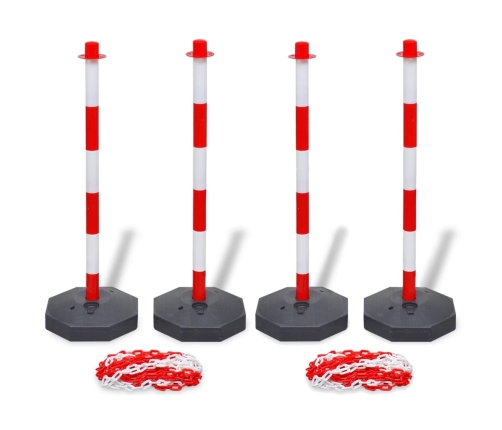 4 Stabiņu Komplekts Ar 2 Plastmasas Ķēdēm Vidaxl