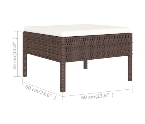 6-Daļīgs Dārza Atpūtas Mēbeļu Komplekts, Brūna Pe Rotangpalma Vidaxl