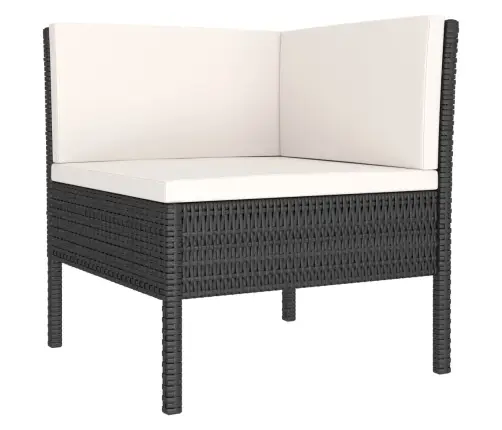 6-Daļīgs Dārza Atpūtas Mēbeļu Komplekts, Pe Rotangpalma, Melns Vidaxl