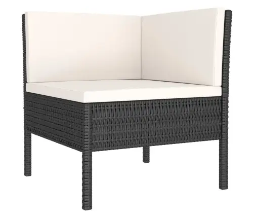 4-Daļīgs Dārza Atpūtas Mēbeļu Komplekts Ar Matračiem, Pe, Melns Vidaxl