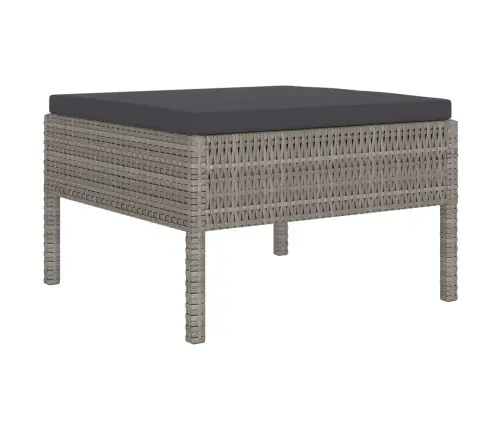 4-Osaline Aiamööblikomplekt Patjadega, Hall, Polürotang