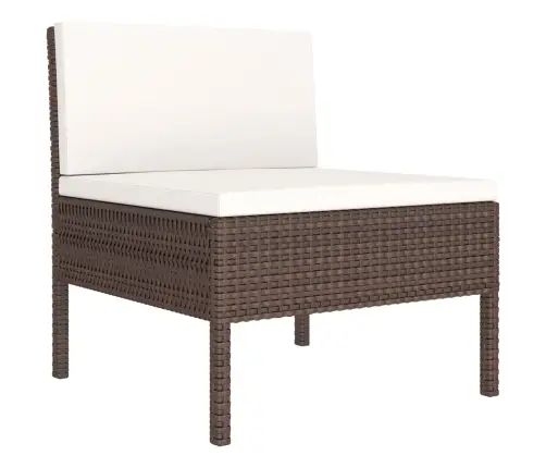 Sodo Komplektas Su Pagalvėlėmis, 9 Dalių, Rudas, Poliratanas Sodo Komplektas Su Pagalvėlėmis, 9 Dalių, Rudas, Poliratanas