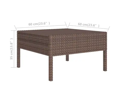 Sodo Komplektas Su Pagalvėlėmis, 9 Dalių, Rudas, Poliratanas Sodo Komplektas Su Pagalvėlėmis, 9 Dalių, Rudas, Poliratanas