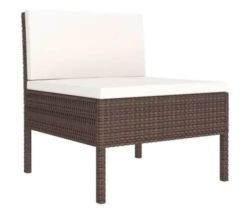 Sodo Komplektas Su Pagalvėlėmis, 6 Dalių, Rudas, Poliratanas