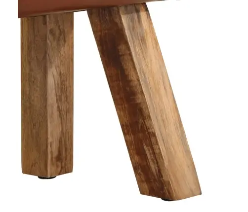 Vingrošanas Buks, 58 Cm, Brūna Dabīgā Āda, Mango Masīvkoks Vidaxl