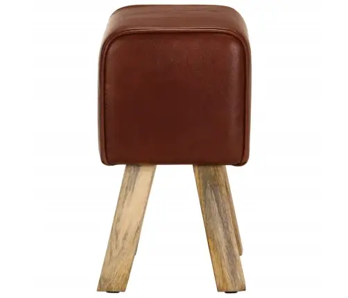 Vingrošanas Buks, 38 Cm, Brūna Dabīgā Āda, Mango Masīvkoks Vidaxl