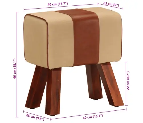 Trennipink 38 cm Pruun, Ehtne Nahk Ja Mangopuit