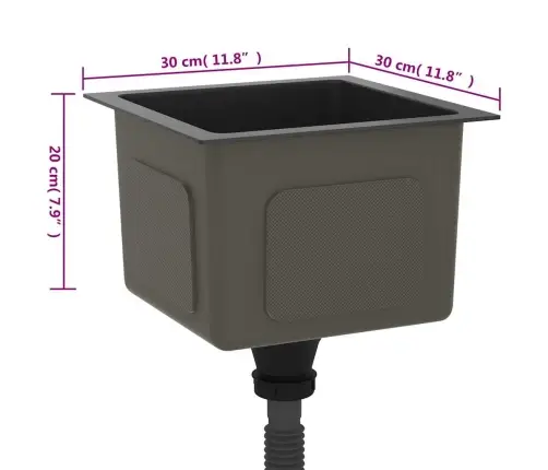 Virtuves Izlietne, Nerūsējošs Tērauds, Melna Vidaxl