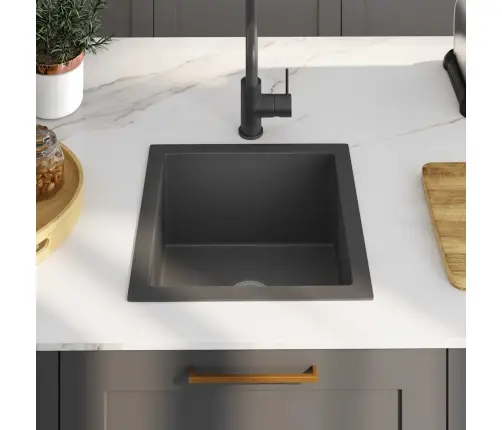 Virtuves Izlietne, Nerūsējošs Tērauds, Melna Vidaxl