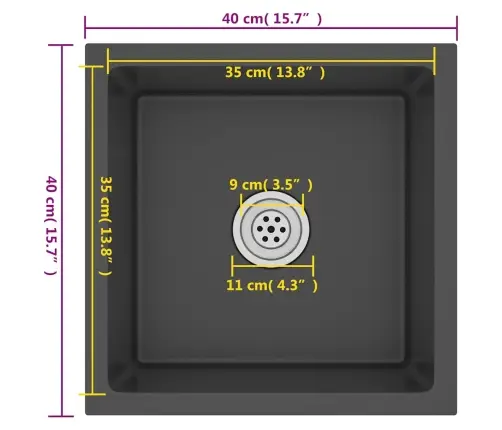 Virtuves Izlietne, Nerūsējošs Tērauds, Melna Vidaxl