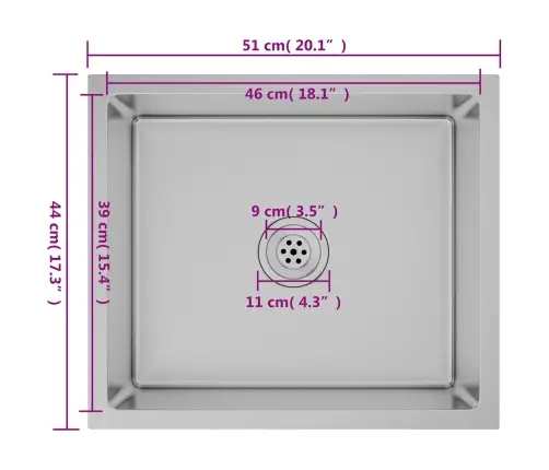 Virtuves Izlietne, Nerūsējošs Tērauds Vidaxl