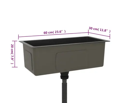 Käsitsi Valmistatud Köögivalamu, Must, Roostevaba Teras