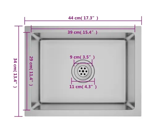 Virtuves Izlietne, Nerūsējošs Tērauds Vidaxl