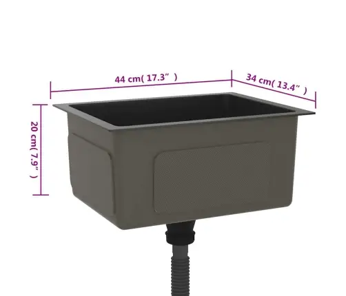 Virtuves Izlietne, Nerūsējošs Tērauds, Melna Vidaxl