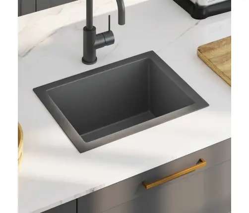 Virtuves Izlietne, Nerūsējošs Tērauds, Melna Vidaxl