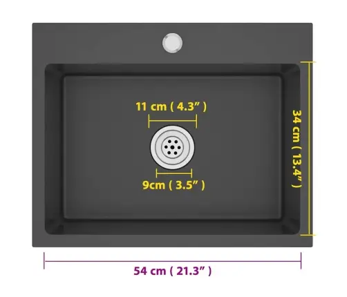 Virtuvės Plautuvė, Juoda, Rankų Darbo, Nerūdijantis Plienas
