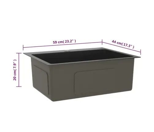 Virtuvės Plautuvė, Juoda, Rankų Darbo, Nerūdijantis Plienas