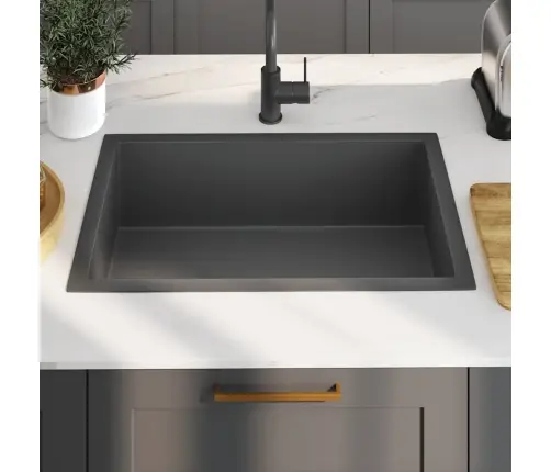 Virtuves Izlietne, Nerūsējošs Tērauds, Melna Vidaxl