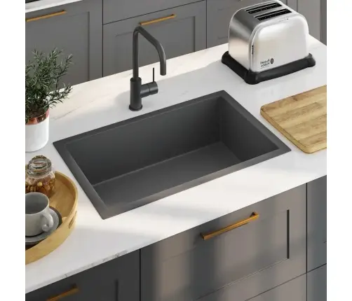 Virtuves Izlietne, Nerūsējošs Tērauds, Melna Vidaxl