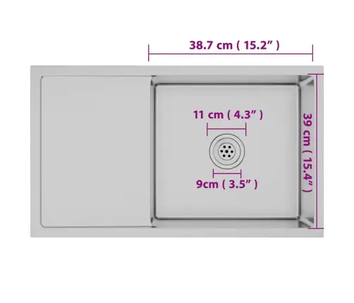 Virtuves Izlietne, Nerūsējošs Tērauds Vidaxl