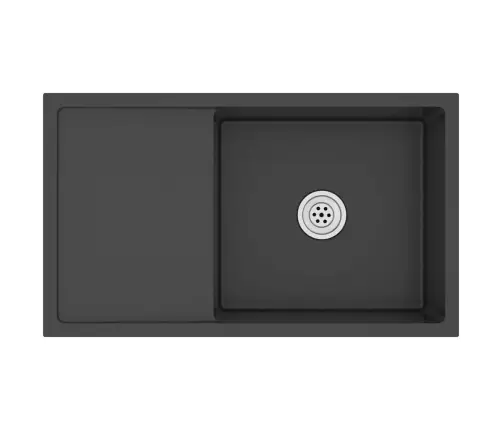 Virtuves Izlietne, Nerūsējošs Tērauds, Melna Vidaxl