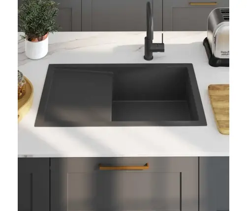 Virtuves Izlietne, Nerūsējošs Tērauds, Melna Vidaxl