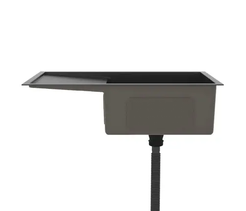 Virtuves Izlietne, Nerūsējošs Tērauds, Melna Vidaxl