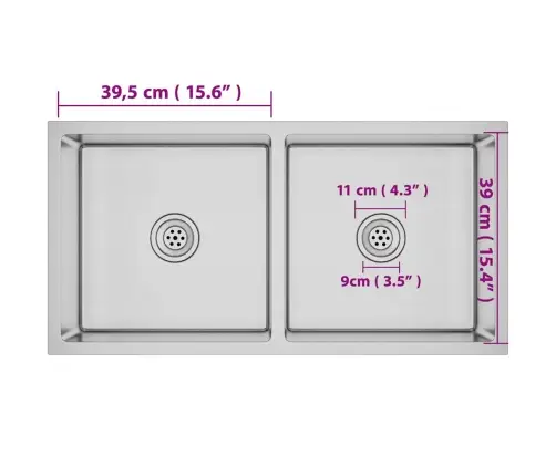 Virtuves Izlietne, Nerūsējošs Tērauds Vidaxl