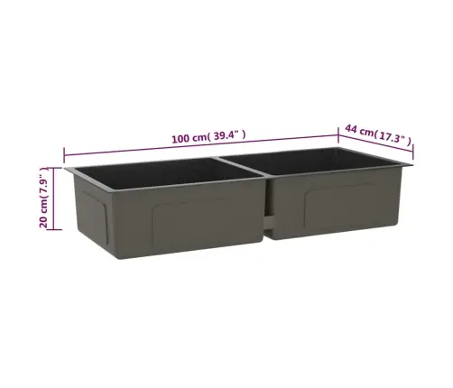 Virtuvės Plautuvė, Juoda, Rankų Darbo, Nerūdijantis Plienas