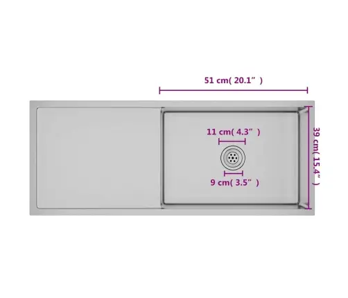 Virtuves Izlietne, Nerūsējošs Tērauds Vidaxl