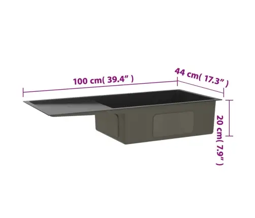 Käsitsi Valmistatud Köögivalamu, Must, Roostevaba Teras