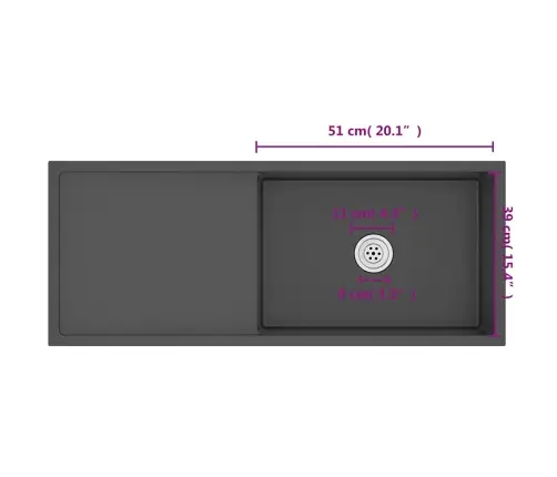 Käsitsi Valmistatud Köögivalamu, Must, Roostevaba Teras