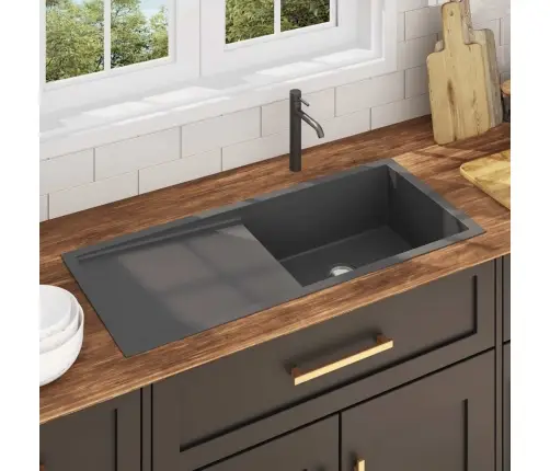 Käsitsi Valmistatud Köögivalamu, Must, Roostevaba Teras