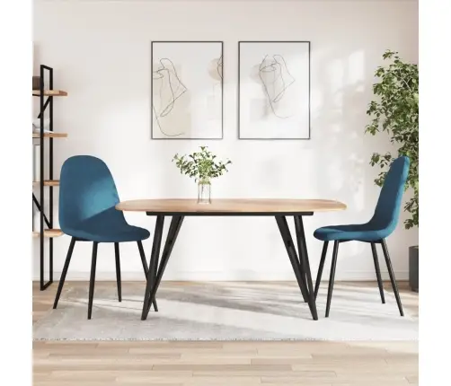 Virtuves Krēsli, 2 Gab., Zils Samts Vidaxl Virtuves Krēsli, 2 Gab., Zils Samts Vidaxl