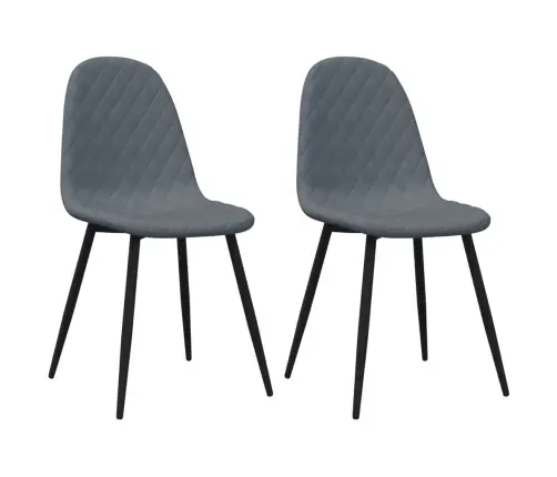 Virtuves Krēsli, 2 Gab., Tumši Pelēks Samts Vidaxl