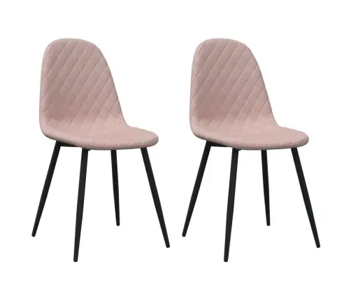 Virtuves Krēsli, 2 Gab., Rozā Samts Vidaxl