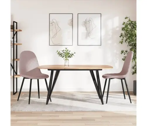 Virtuves Krēsli, 2 Gab., Rozā Samts Vidaxl